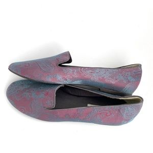 NEW Handmade NYC DESIGNERS Paisley Jacquard Silk Flat Loafers US 9.5 Fit 9